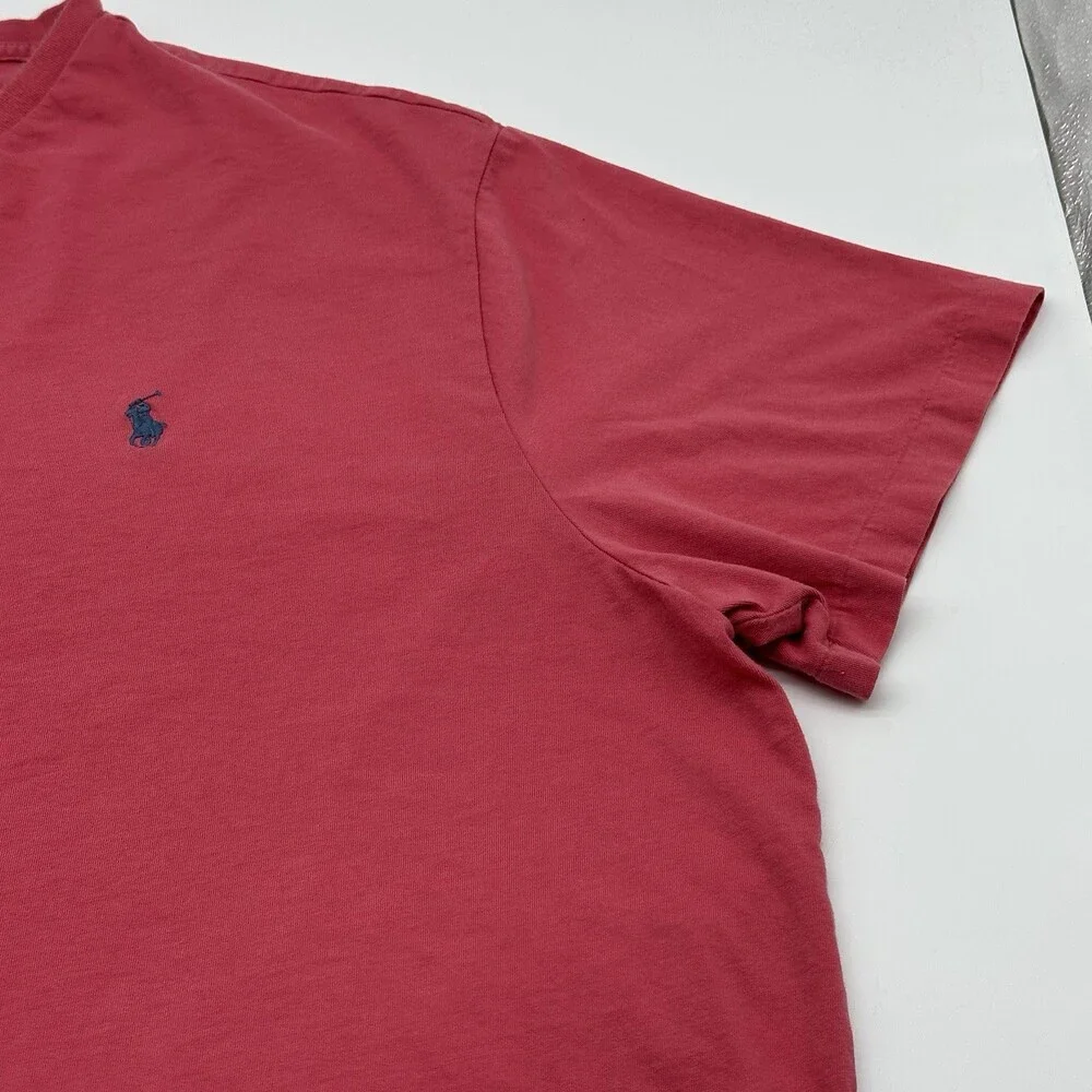Polo Ralph Lauren Men's Big & Tall Size 3XB Pink Short Sleeve V-Neck T-Shirt